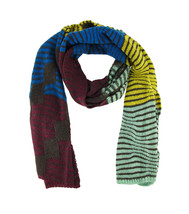 Zeckos Super Soft Wavy Stripe Color Block Knit Scarf - $12.82