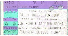 Vintage Billy Joel Elton John Ticket Stub Aprile 13 1995 Miami Florida - $39.59