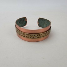 Copper And Brass Adjustable Bangle Bracelet Solid Copper And Brass - £7.80 GBP
