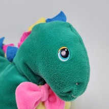 Vintage 1986 World Of Smile Green Yellow Dinosaur Dino Stuffed Animal Plush Toy - £44.81 GBP