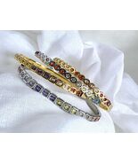 LUME Coloured Gem Pave Hinged Bracelet 18k Gold Sterling Silver - $30.00