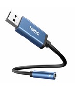 Usb To 3.5Mm Audio Jack Adapter, Sapphire Blue Trrs Usb To Aux Audio Jac... - £12.76 GBP