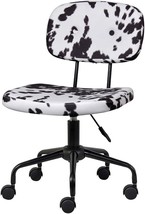 White And Black Gia Barnyard Holstein Cow Pattern Home Office Task Chair. - £72.73 GBP