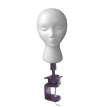 Female Head, White, Styrofoam/And Professional Display Clamp - £17.61 GBP