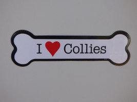 I Heart (Love) Collies Dog Bone Car Fridge Magnet 2&quot;x7&quot; USA made NEW Wat... - $4.99
