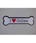 I Heart (Love) Collies Dog Bone Car Fridge Magnet 2&quot;x7&quot; USA made NEW Wat... - £3.94 GBP