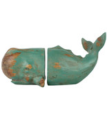 Resin Whale Bookends Green Wood-Look - £134.12 GBP