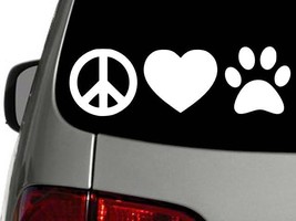 Peace Love Pets Vinyl Decal Car Wall Window Sticker Choose Size Color - $2.76+