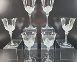 (6) Cristal D&#39;Arques Florence Wine Glasses Set Floral Frosted Petals Fra... - $76.10