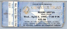 Vintage Grateful Dead Ticket Stub Avril 6 1994 Miami Floride - £43.25 GBP