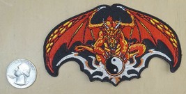 Dragon On Yin /YANG Emblem IRON-ON Sew On Embroidered Patch 4.5&quot; X 3&quot; - £5.10 GBP