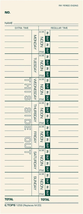 Weekly Employee One Sided Time Tracking Cards Green Ink Print 9" X 3.5" ... - $27.80