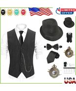 1920s Men&#39;s Fedora Hat &amp; Great Gatsby Vest Set - Vintage Costume Essentials - $1,548.35 MXN