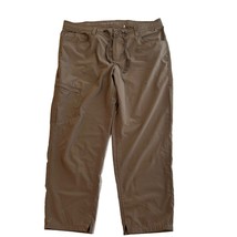 Toad &amp; Co Brown Performance Zip Drawstring Cropped Pants Womens 12 - £14.21 GBP