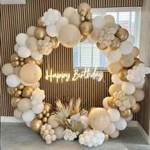 White Sand Gold Balloons Garland Arch Kit,156Pcs White Nude Balloons With Metall - £21.89 GBP