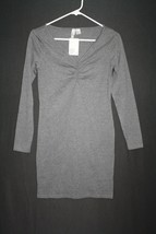 H&amp;M Divided Womens Gray Dress Bodycon Fitted Size Small S Long Sleeve NEW NWT - £12.51 GBP