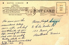 Hotel Gibson Cincinnati Ohio OH 1950 Postcard E12 - £2.33 GBP