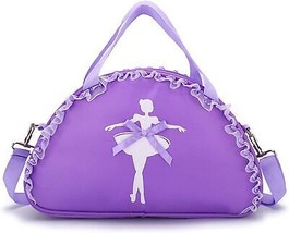 Girl&#39;s Black and Pink Dance Duffle Bag Small Sports Gym Bag Print D Purple - £28.98 GBP