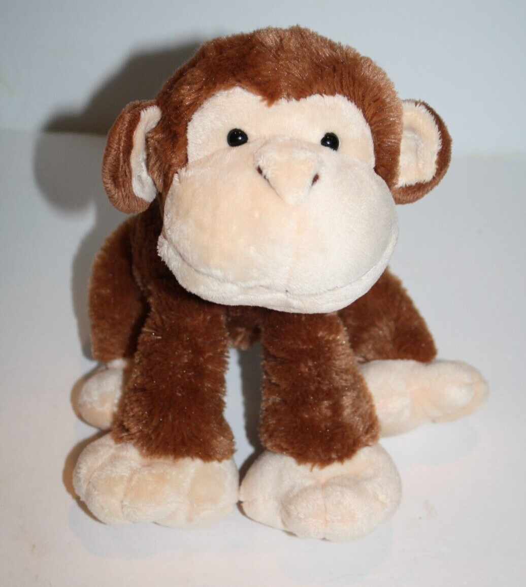 Russ Berrie Monkey 9&quot; Soft Toy Stuffed Animal Ape Brown Plush Chimp Sits... - $33.87