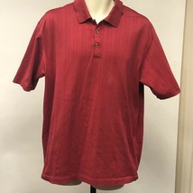 Nike Tiger Woods Collection Mens Golf Polo Shirt Red Stripe Dri-Fit L large - $18.32