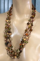 Multi Strand Round Beaded Necklace Hook Clip Hippie Boho Women&#39;s - £15.85 GBP