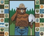 36&quot; X 44&quot; Panel Smokey Bear Only You Ranger Camping Cotton Fabric Panel ... - £11.92 GBP