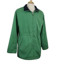 Liz Claiborne Green Polyester Zip Up Jacket Windbreaker Large Lined Mid ... - $19.99