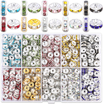 Rondelle Spacer Beads for Jewelry Making, 600 Pieces Rhinestone Spacer B... - $10.84