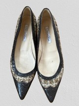 Oscar de la Renta Shoes Hills Flats Tweed leather brown Made in Italy  7.5 - $740.09 MXN