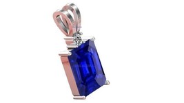 7.25 Ratti Blue Sapphire Pendentif Nilam/Neelam Stone Silver Locket pour... - $38.51