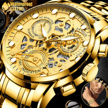 Luxury Mens Luminous Watch Stainless Steel Quartz Business Wristwatch Wa... - £20.25 GBP