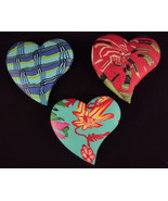 Comforting Clay Hand-Held Heart Charm ~ 1 of 3 Handcrafted Pattern Style... - $151.36 MXN