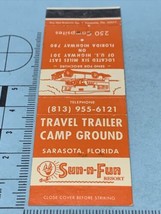 Front Strike Matchbook Cover  Travel Trailer Camp Ground  Sarasota, Florida  gmg - $12.38