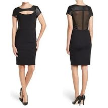 As By Df Alessandra Leather Trim Panel Cutout Sheath Dress, Black, Mediu... - $49.00