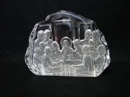 Vintage Art Glass Paperweight Last Supper Scene Nybro - £14.84 GBP