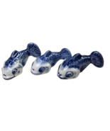 3 Vintage Delft Holland Blue White Fish Figurine Animal Porcelain Statue... - €17,43 EUR