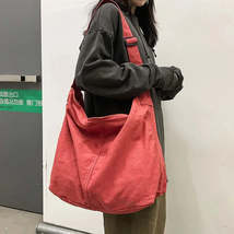 Canvas Shoulder Bag - Fashionable and Spacious Soft Crossbody Handbag - £19.93 GBP