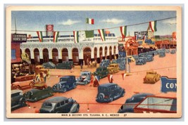 Principale Street Vista Tijuana Baja California Messico Unp Lino Cartolina L20 - £3.55 GBP