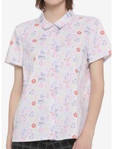 Fruits Basket Icons All Over Print Woven Top Button Up Womens Juniors Si... - £27.60 GBP