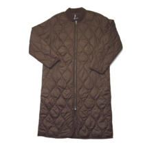 NWT Everlane The ReNew Long Liner in Fudge Brown Oversized Quilted Coat S - £110.17 GBP
