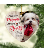 You Left Pawprints On Our Hearts, Personalized Heart Ornaments, Memorial... - €9,47 EUR