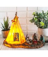 Native American Indian Chief and Elders Building Fire By LED Tipi Tent S... - €28,97 EUR