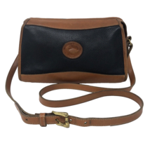 Dooney &amp; Bourke AWL Pebbled Leather Crossbody Bag Black Brown VTG Made i... - $59.99