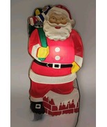 VINTAGE 1950s Glolite 30&quot; Lighted Plastic Santa Claus, Made in USA - £111.22 GBP