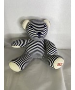 Ralph Lauren Polo Bear Striped Knit Cottom Blue White Plush Stuffed Anim... - £77.52 GBP