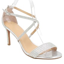 Thalia Sodi Women Cross Strap High Heel Sandal Darria Size US 9M Silver Metallic - £21.80 GBP