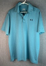 Under Armour Mens XL Polo Shirt Sky Blue Short Sleeve HeatGear Casual - $23.38
