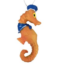 Miwest Coastal Beach Orange Captain Seahorse Christmas Ornament  - $7.84