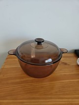 Corning Ware Amber Visions Cookware 4.5 L Dutch Oven Stock Pot w/Lid Made in USA - £29.86 GBP