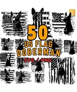 US Flag Doberman Svg Png Dxf Eps Ai, Patriotic Dog Silhouette, American ... - €2,54 EUR